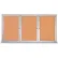 United Visual Products 72"W x 48"H 3-Door Outdoor Enclosed Corkboard with Satin Aluminum Frame