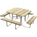 Table de pique-nique carrée UltraSite® de 48 pouces, en pin traité sous pression