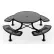 UltraSite® UltraCoat Round Picnic Table, Span Leg, Steel, Black, 46"L