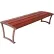 UltraSite® Madison 4' IPE Wood Flat Bench without Back, Brown