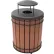 Poubelle d'extérieur UltraSite® Madison en bois IPE avec couvercle plat, capacité de 36 gallons, brun