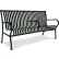 UltraSite® Hamilton Horizontal Slat Bench w/ Back, Surface Mount, 4'L, Black