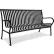 UltraSite® Hamilton Slat Bench w/ Back, Surface Mount, 6'L, Black