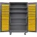 Global Industrial™ Configurable Mobile Bin & Shelf Cabinet, 48x24x85, Gray, 4 Shelf, 120 Yellow Bins