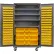 Global Industrial™ Configurable Mobile Bin & Shelf Cabinet, 48x24x85, Gray, 4 Shelf, 144 Yellow Bins
