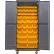 Armoire mobile à panneaux perforés configurable Global Industrial™, 36" de largeur x 24" de profondeur x 85" de hauteur, grise, avec 42 bacs jaunes