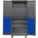 Global Industrial™ Configurable Mobile Pegboard Cabinet, 36Wx24Dx85H, Gray, 3 Shelf, 48 Blue Bins