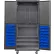 Global Industrial™ Configurable Mobile Pegboard Cabinet, 36Wx24Dx85H, Gray, 4 Shelf, 48 Blue Bins