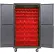 Global Industrial™ Configurable Mobile Pegboard Cabinet, 48"W x 24"D x 85"H, Gray, 66 Red Bins