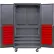 Armoire mobile à panneaux perforés configurable Global Industrial™, 48 L x 24 P x 85 H, grise, 4 étagères, 72 bacs rouges