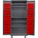 Global Industrial™ Configurable Mobile Wardrobe Cabinet, 36Wx24Dx85H, Gray, 4 Shelf, 96 Red Bins
