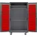 Global Industrial™ Configurable Mobile Wardrobe Cabinet,48W x 24D x 85H,Gray,2 Shelf,120 Red Bins