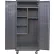 Armoire de nettoyage mobile configurable Global Industrial™, 36" de largeur x 24" de profondeur x 85" de hauteur, grise, 4 étagères