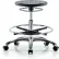 Tabouret pour salle blanche Blue Ridge Ergonomics™ avec roulettes et repose-pieds – Hauteur de plan de travail moyenne – Noir