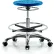 Blue Ridge Ergonomics™ Cleanroom Stool with Casters and Footring - Medium Bench Height - Blue
