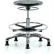 Blue Ridge Ergonomics™ Cleanroom Stool with Glides and Footring - Medium Bench Height - Black