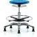 Tabouret pour salle blanche Blue Ridge Ergonomics™ avec patins et repose-pieds – Hauteur de planche à claques moyenne – Bleu