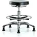 Tabouret pour salle blanche Blue Ridge Ergonomics™ avec patins et repose-pieds - Hauteur de plan de travail moyenne - Noir