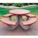 Table de pique-nique ronde Wausau Tile® de 66 pouces, en béton, rouge
