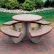 Table de pique-nique ronde Wausau Tile® de 66 pouces, en béton, brun