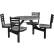 Table de pique-nique ronde Global Industrial™ de 36 pouces, en fibre de verre, plateau gris et sièges pivotants