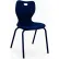 Chaise Horizon Shell, petite coque, finition peinture époxy, 30,5 cm de hauteur, bleu marine