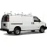 Système de barres de toit en acier Vantech H1 3 Bar pour Chevrolet Express à partir de 1996, blanc