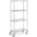 chariotNexel® étagères, chromé, 36" de largeur x 18" de profondeur x 80" de hauteur, roulettes à tige en polyuréthane, 4 roulettes pivotantes, 2 avec frein