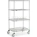 Nexel® 4 Shelf Truck, Chrome, 36"W x 24"D x 69"H, Polyurethane Stem Casters, 4 Swivel, 2 Brake