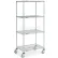 Nexel® Chariot à 4 étagères, chromé, 36" de largeur x 24" de profondeur x 80" de hauteur, roulettes à tige en polyuréthane, 4 roulettes pivotantes