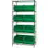 Quantum Storage Systems Chrome Wire Shelving with Oversized Stacking Bins