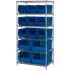 Quantum Storage Systems Chrome Wire Shelving with Oversized Hopper Bins
