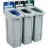Stations de tri sélectif minces en plastique à flux multiples