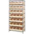 Quantum® Storage Systems Chrome Wire Shelving with Stackable Shelf Bins