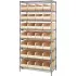 Quantum Storage Systems Chrome Wire Shelving with Stacking Shelf Bins