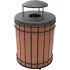 Poubelles en bois à lattes