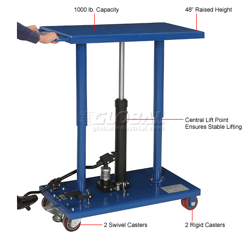 Global Industrial™ Work Positioning Post Lift Table Foot Control 1000 ...