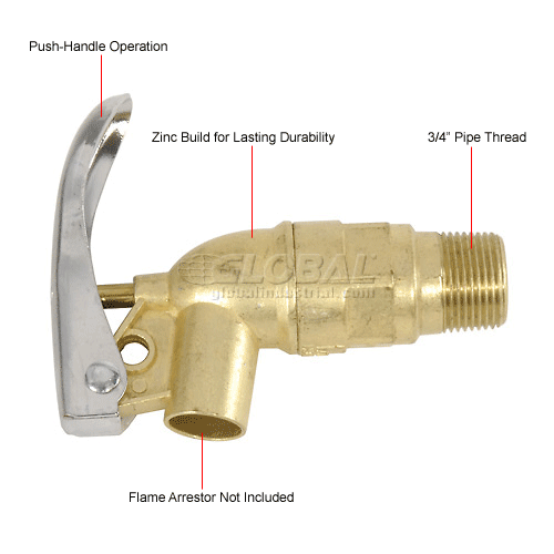 Drum & Barrel Faucets, Gauges & Vents Zinc 3/4" Drum Faucet