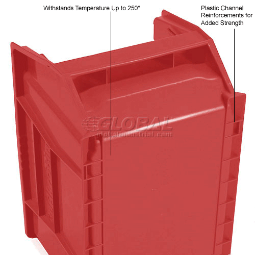 AkroMils® SuperSize AkroBin® Plastic Stacking Bin, 123/8"W x 20"D x 12"H, Red Pkg Qty 2