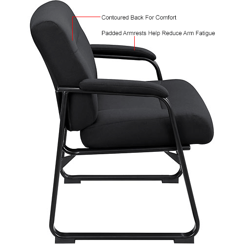 Interion® Big and Tall Waiting Room Chair Fabric High Back Black