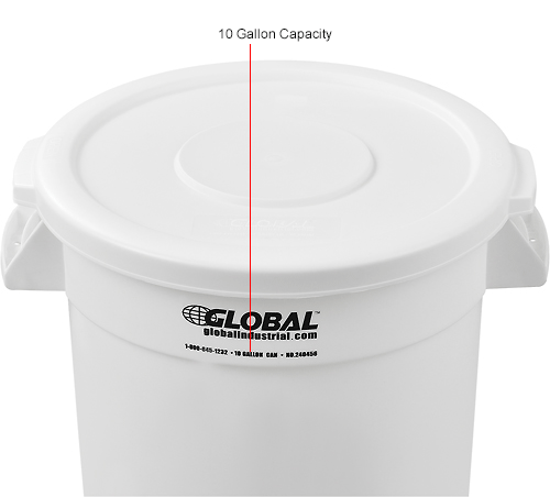 Global Industrial™ Plastic Trash Can Lid 10 Gallon White 240457wh Globalindustrialca 