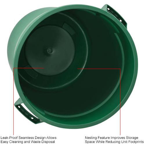 Global Industrial™ Plastic Trash Can 32 Gallon Green 240460gn Globalindustrialca 