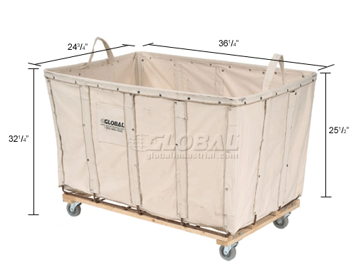 Global Industrial™ Basket Bulk Truck, Canvas, 12 Bushel Capacity