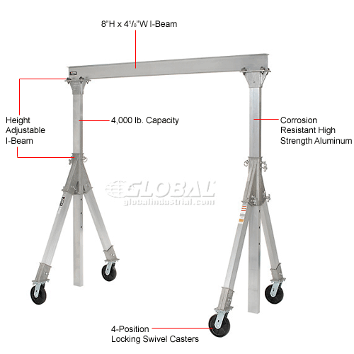 EME 4400 Aluminum Movable Gantry Crane Includes Both 15 FT, 56 OFF