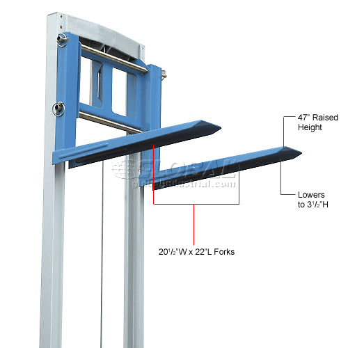 Lightweight Hand Operated Lift Truck ALIFTR 500 Lb. Fixed Legs