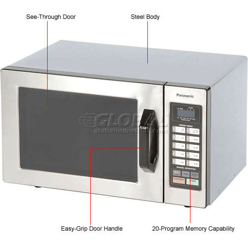 Panasonic® NE1054F, Microwave Oven, 0.8 Cu. Ft., 1000 Watt, Keypad