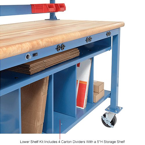 Global Industrial™ Complete Mobile Packing Workbench W/Power, Maple