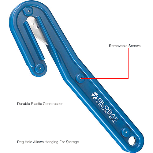 Global Industrial™ Heavy Duty Stretch Wrap Film Cutter, Blue, 2/Pack