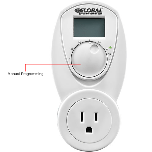 Global Industrial® Plug In Thermostat Control For Heat 120V, Analog 40