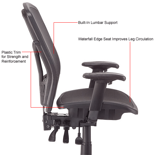 Interion® Office Chair With High Back & Adjustable Arms, Mesh, Black